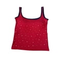 thumbnail image 6 of PNTUTB Tank Top for Women Round-Neck Spaghetti-Strap Camisoles Fashion Solid-Color Rhinestone-Embellished Slim Sleeveless Top with Padded Cups, 6 of 6