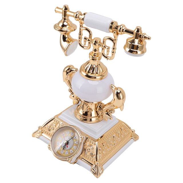 Modelo De Teléfono Vintage, Reloj Despertador Modelo De Teléfono Antiguo De Plástico Con Enchufe Europeo De 220 V Para Oficina