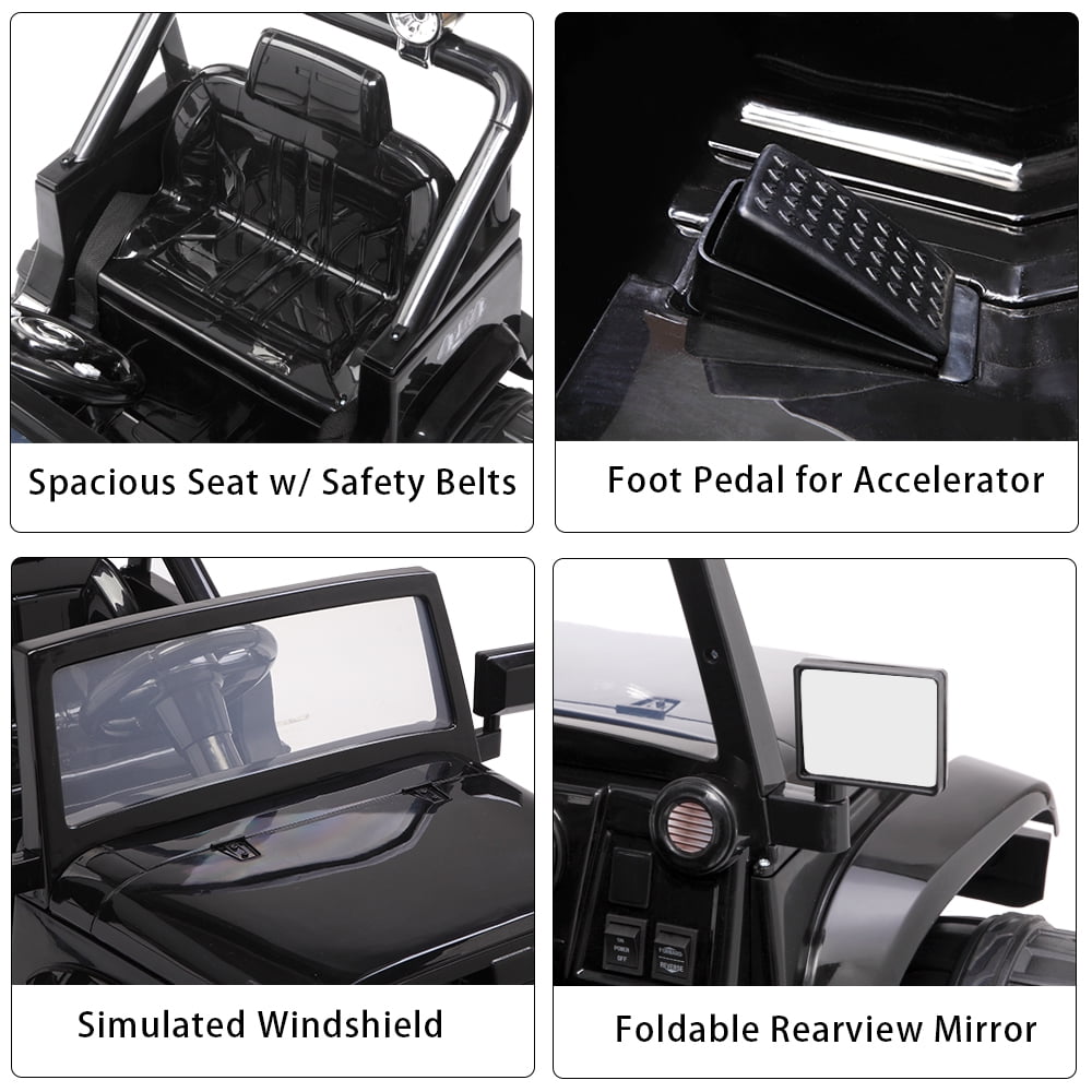 Lowestbest ?? 12V Kid Car, Electric Toy Car with Remote Control, Equipped with MP3 Player, USB port, TF Card Slot, Black (3.7mph max) Lowestbest ?? 12V Kid Car, Electric Toy Car with Remote Control, Equipped with MP3 Player, USB port, TF Card Slot, Black (3.7mph max)