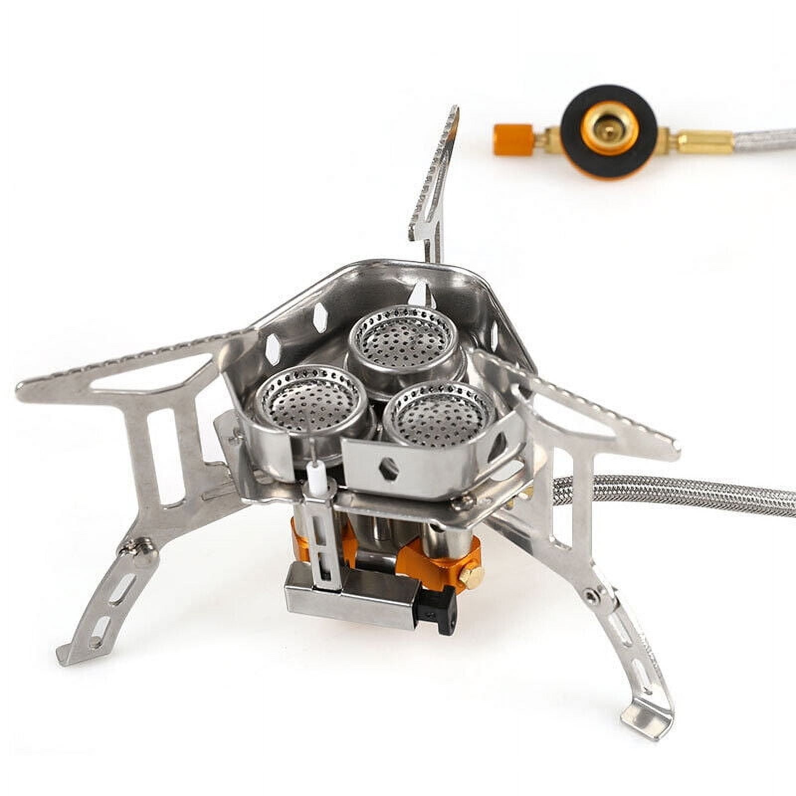 WEISIPU Portable Gas Camping Stove, 9800W Power Mini Lightweight Folding Temperature Control 3-Burner Stove for Outdoor Cooking Hiking Picnic