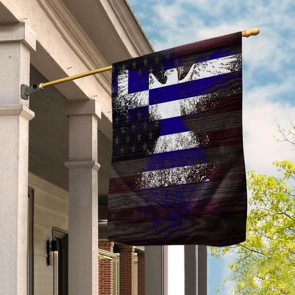 American Flag- Greek Flag Greece US Friendship Forever July 4 Decoration House Flag, Double-Sided Decorative Outdoor Flag, Patriotic Polyester Yard Flag 29.5 x 39.5 in