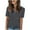 Gray, variant on Scyoekwg Womens Short Sleeve Tops V-Neck Button Basic Tops Comfy Loose Shirts Trendy Summer Casual Solid Color Tshirt Blouses (Green,L)
