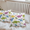 thumbnail image 5 of Cartoon Dinosaur Outdoor Pillow Covers Pack of 2 Simple Cute Waterproof Throw Pillow Covers Decorative Cushion Cases for Patio Garden Tent Balcony Couch 16x16 inch, 5 of 8