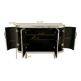 thumbnail image 3 of Curved Sideboard Wooden Storage Cabinet with Adjustable Interior Shelves, Champagne, 3 of 7