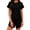 Black, variant on SuDongPo Women's 2 Piece Summer Pajama Set Cute Pjs Sets Ribbed Ruffle Short Sleeve Crewneck Tee and Elastic Waist Shorts Sleepwear