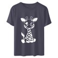 thumbnail image 2 of Birdeem Femmes Filles Grande Taille T-Shirts Imprimés Manches Courtes Col Rond T-Shirt Blouse Hauts, 2 of 8