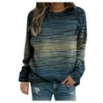 thumbnail image 2 of Aboser Womens Tie Dye Graphic Sweatshirts Crewneck Long Sleeve Shirts Casual Lightweight Workout Tops Vintage Loose Fit Pullover, 2 of 3