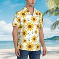 thumbnail image 5 of Xecao Sunflowers print Hawaiian shirt - a stylish short-sleeve button-down for men, perfect for casual beach and tropical outings., 5 of 9