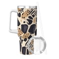 thumbnail image 2 of 40zo Ice Bar Cup With Handle Double Insulation Large Capacity Rust Prevention For Daily Travel And Other Scenes Tiger Skin Print Style Dimgray_4, 2 of 8