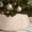 26in C-White Wash, variant on Ayieyill 26in Woven Hyacinth Christmas Tree Collar, Christmas Tree Decorations, Tree Skirt Accessory w/ Cord Cut-Out | Natural