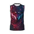 thumbnail image 6 of Lsque Cool Wolf Head Print Men's Cotton Blend Sleeveless Muscle Shirts (S-3XL)- Moisture Wicking, Odor Protection, UPF 30+,3X-Large, 6 of 8