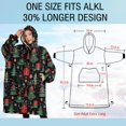 thumbnail image 4 of Oversized Wearable Blanket Hoodie,Dark Christmas Tree and Gift Pattern Sherpa Blanket Hoodie with Super Pockets,Super Warm Fuzzy Pullover for Women & Men, 4 of 6