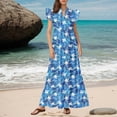 thumbnail image 1 of WILLBEST Faldas Para Mujer Elegante Vestido Casual De Mujer Para Uso Diario, Vacaciones, Casa, Playa Y Con Falda Acampanada Y Estampado Floral, Básico Versátil Para Primavera, Verano Y Otoño., 1 of 4
