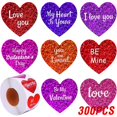 thumbnail image 1 of Pegatinas de corazón rojo para el Día de San Valentín, 100-500 piezas, 1 pulgada, embalaje para hornear, sellos de sobre, pegatinas decorativas de amor, 1 of 4