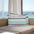 thumbnail image 4 of Outdoor Pillow Cover Simple Stripe Set of 2 Waterproof Throw Pillowcases Green And Grey Geometric Pattern Decorative Patio Furniture Pillows for Couch Garden Indoor & Outdoor Use, 4 of 9
