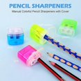 thumbnail image 3 of Pencil Sharpener, 4 Pack Pencil Sharpener with Plastic Container, 2 Hole Manual Colored Pencil Sharpener, Portable Kids Pencil Sharpener for Students, 3 of 5