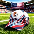 thumbnail image 5 of Cevemin USA 2026 Patriotic Flag Soccer Baseball Cap, Adjustable Sport Printed Sun Hat for Men Women Football Sports Fans Daily Outdoor Wear, 5 of 6