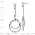 thumbnail image 4 of Auriga Fine Jewelry 925 Sterling Silver Rhod-plated Diamond-cut Post Dangle Earrings for Women, 4 of 6