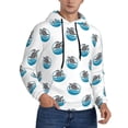 thumbnail image 2 of Pofeuu Turtle Print Mens Casual Hooded Collar Drawstring Hoodies Pullover Sweatshirts Casual Long Sleeve Shirts-Large, 2 of 7