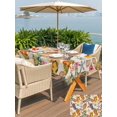 thumbnail image 5 of Outdoor Tablecloth with Umbrella Hole for Patio/Picnic/Party/Camping, Vintage Coastal Waterproof Table Cloth Rectangle Table Cover Washable, Summer Sea Starfish Coral Flip Flops Beige (60"x 120"), 5 of 8