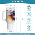 thumbnail image 3 of 40 Oz Car Handle Water Bottle Water Cup Water Bottle Water Jug Coffee Cup Travel Water Bottle Color Watercolor Wolf, 3 of 8