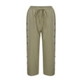 thumbnail image 5 of Capri Pants for Women Spring Summer Relaxed Fit Lightweight Elastic Waist Straight Leg Cropped Pants Capris with Pockets, 5 of 9