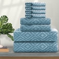 thumbnail image 4 of Jessy Home Turquoise Bath Towel set of 8, 2 Oversized Bath Towels, 2 Hand Towels, 4 Washcloths-600 GSM Soft Towel Set, 4 of 9