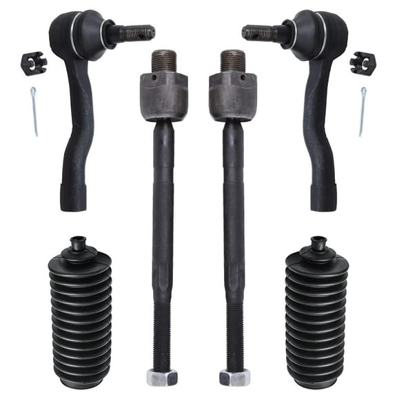 Detroit Axle - Front Tie Rods for 2003-2008 Infiniti FX35 FX45 2004 2005 2006 2007, 4 Inner and Outer Tie Rods, 2 Boots Replacement