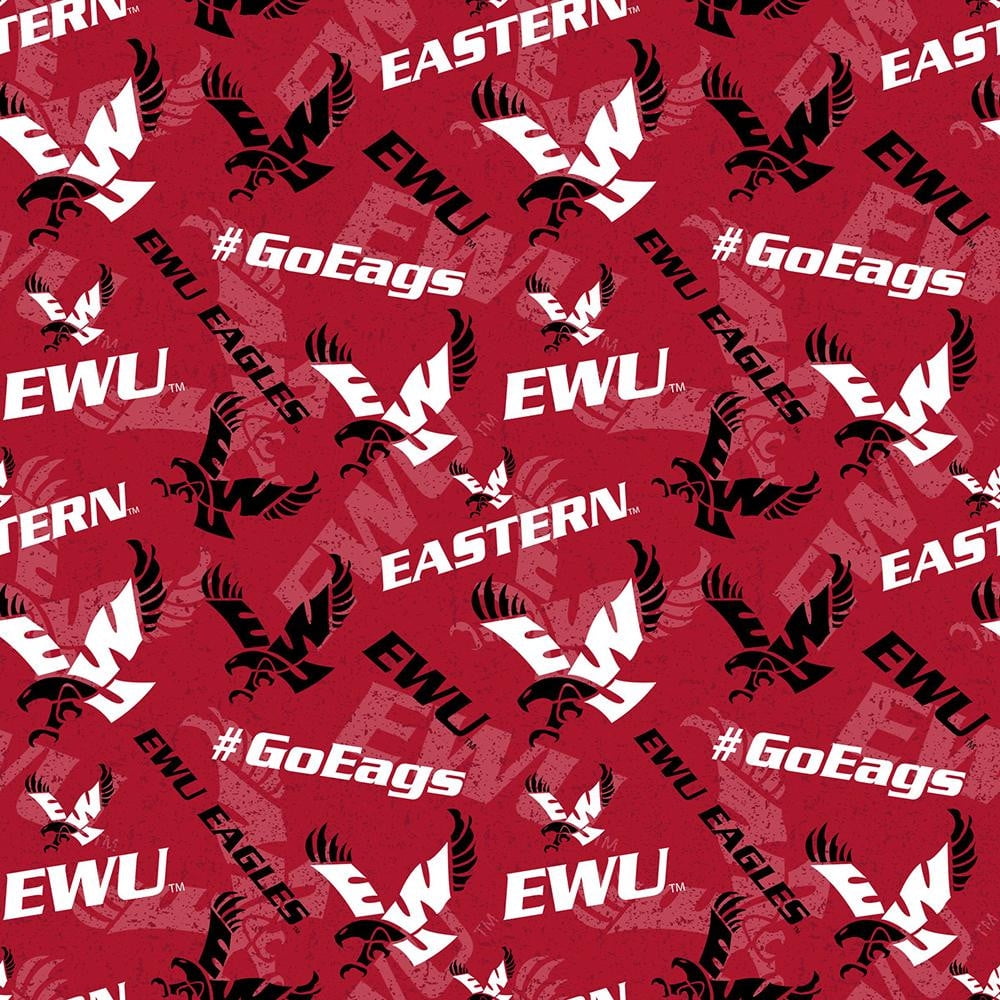 Eastern Washington University Eagles Cotton Fabric with Tone On and Matching Solid Cotton - Walmart.com
