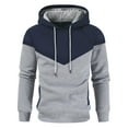 thumbnail image 2 of guisaled Color Block Hoodies for Men Long Sleeve Casual Drawstring Pullover Patchwork Oversized Casual Drawstring Fleece Hooded Sweatshirt, 2 of 3