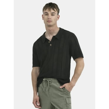 No Boundaries Drop Needle Stich Polo Sweater, Men's and Big Men's