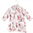 thumbnail image 2 of Luvable Friends Baby Girl Plush Bathrobe, Floral, 0-9M, 2 of 2