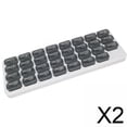 thumbnail image 1 of 2x Pastillero Organizador De Medicamentos Estuche Dispensador Contenedor Almacenamiento Mensual Gris, 1 of 8
