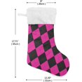 thumbnail image 2 of Coolnut 1 PCS Christmas Stocking Plaid Big Warm 17.7 x 12 Inch Hanging Xmas Stockings Decoration for Family Holiday Party Ornaments Decor Fireplace, 2 of 7