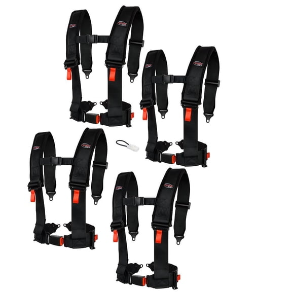 Tusk 4 Point 3 inch H-Style Safety Harness 4 Seat Package for Yamaha Wolverine X4 850 Xt-R 2022-2025