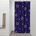 thumbnail image 2 of Blue Gold Sun Moon Pattern Shower Curtain 36"x72" ,Bathroom Decorative Shower Curtains Set with 12 Hooks,Modern Waterproof Washable Shower Curtain, 2 of 6