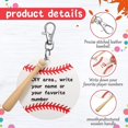 thumbnail image 3 of 36 piezas de béisbol acrílico en blanco ganchos a presión llavero de béisbol bate de madera, 3 of 5