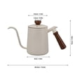 thumbnail image 5 of Yajisi 600 ml 304 Stainless Steel Gooseneck Coffee Kettle with Long Spout and Wooden Handle – Ideal for Pour‑Over Brewing, 5 of 7