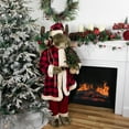 thumbnail image 2 of Northlight Moose Santa Claus Standing Christmas Figure - 48", 2 of 5
