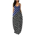 thumbnail image 1 of Gvmfive Women American Flag Print Sleeveless Long Dress USA Independence Day Casual Maxi Dress, 1 of 2