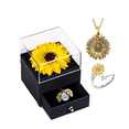 thumbnail image 1 of Flor Eterna Exquisita Caja De Regalo Con Collar de Girasol Para Mujer, Malubero, Amarillo, Plateado, 1 of 4
