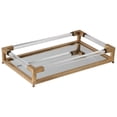 thumbnail image 3 of Bowery Hill Modern Mirrored Decorative Tray in Antique Gold, 3 of 4