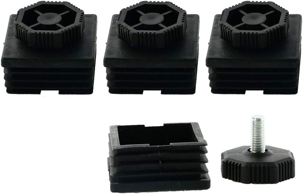 8 Kits De Pieds De Nivellement Ajustables – Insert Tube Carré 19x19mm – Uxcell