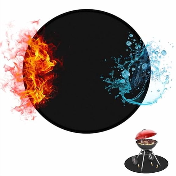 Fire Pit Mat | 36’ Round Premium Heat-Resistant BBQ Grill Protector for Deck,Patio & Grass | Portable Waterproof Outdoor Fireproof Mat for Stoves & Grills | USA Quality | Black