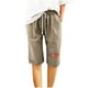 thumbnail image 2 of Puntoco Pantalones Cortos De Verano Mujer Moda 2024 Pantalones Cortos De Mujer Algodón Y Lino Estampado De Moda Cintura Elástica Pantalones De 5 Pulgadas Cordón Pantalones Cortos De 5 Pulgadas, 2 of 4
