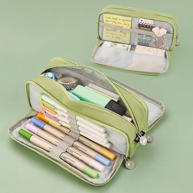 Grande Capacité de Papeterie pour Collège et École Design Minimaliste avec Porte-Crayon Unique et Solution de Sac