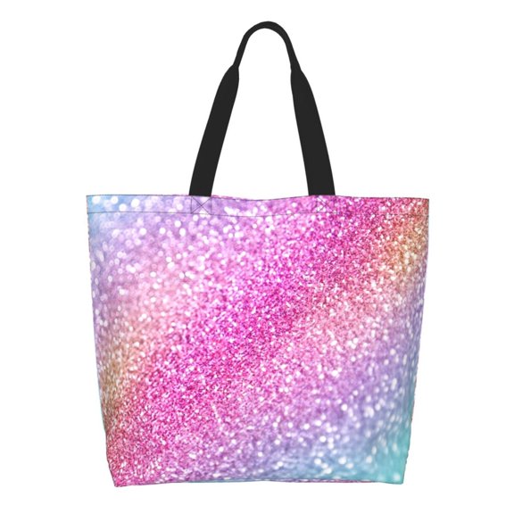 Kdxio Fun Rainbow Pink Casual Tote Bags Women Big Capacity Shoulder Bag for Women Travel Shoulder Bags Handbags