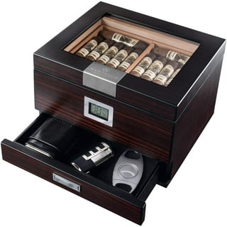 Prestige Import Group Chalet Glass Top Cigar Humidor with Digital