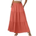 thumbnail image 2 of Womens Floral Midi Skirt with Pockets High Elastic Waist Flowy Ruffle Casual Summer Boho Aline Skirts Watermelon Red M, 2 of 6