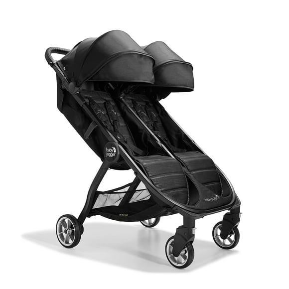 Cochecito doble Baby Jogger City Tour 2, diseño gemelo compacto y elegante con características fáciles de maniobrar, ideal para niños en crecimiento, felpa importada